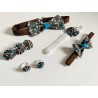 Ensemble famille - Damier marron et turquoise