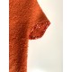 Bavoir à manches - tablier personnalisable - orange avec biais fleuri - pour bébé (6-30mois)