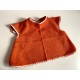 Bavoir à manches - tablier personnalisable - orange avec biais motif oranges fruitées  - pour bébé (6-30mois)