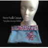 Snood - tour de cou - bleu - feuille liberty
